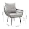 Manhattan Comfort Cannes Rope Wicker 3-Piece Patio Conversation Set with Cushions in Grey OD-CV012-GY - alternate 9